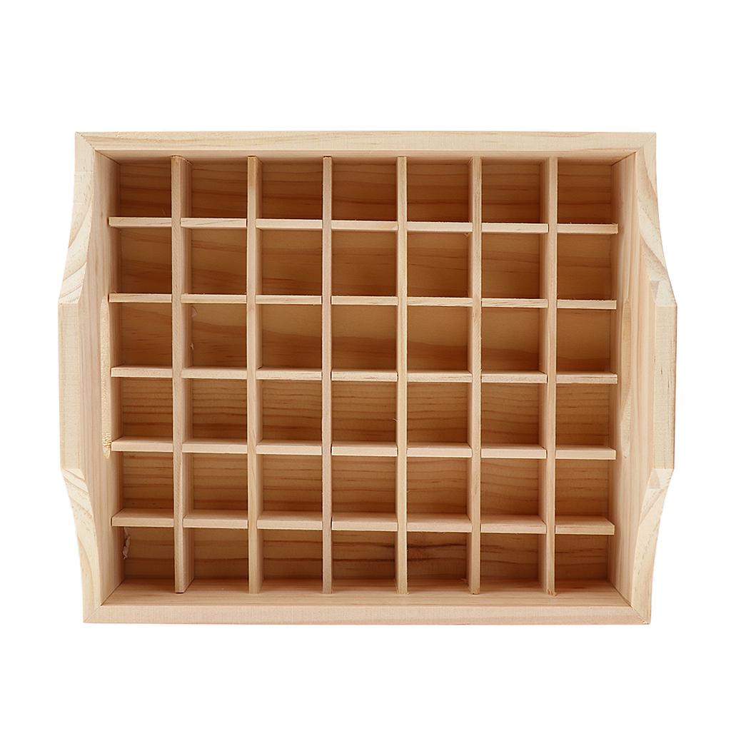 42 Slots Essential Oil Holder Display Wooden Storage Case Tray Organizer