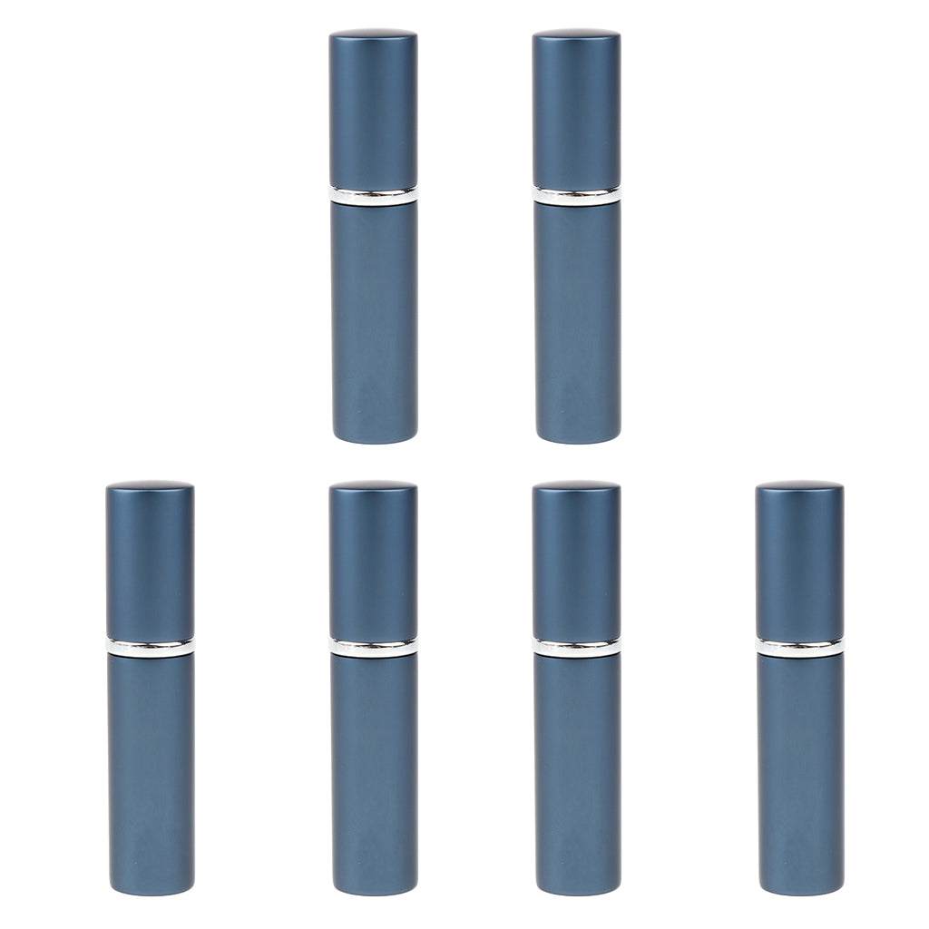 6 Pieces 10ml Refillable Mist Spray Bottle Perfume Pressed Atomizer Blue