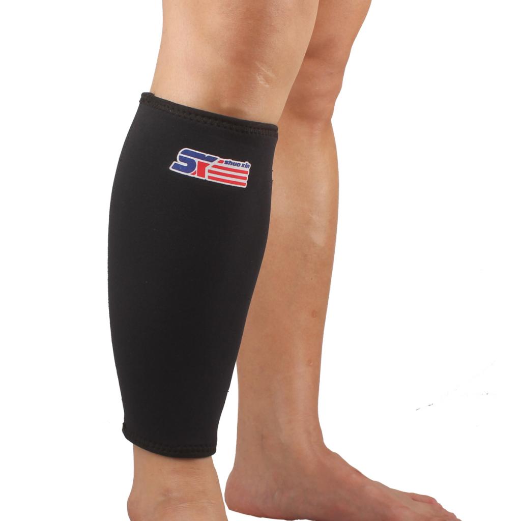 Breathable Calf Support Brace Protector Sports Leg Shin Guards Wrap Black XL