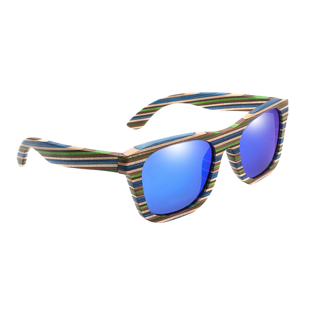 Wood Vintage Retro Polarized Uv Protection Fashion Sunglasses Eyeware Blue