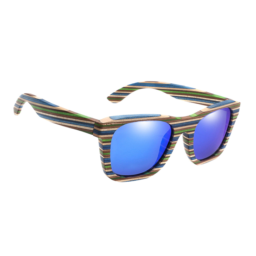 Wood Vintage Retro Polarized Uv Protection Fashion Sunglasses Eyeware Blue