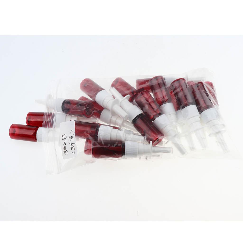 20 Pieces Empty Refillable Plastic Nasal Spray Bottles Fine Mist Nose Vials