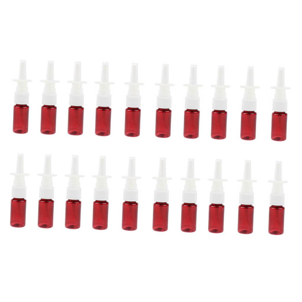 20 Pieces Empty Refillable Plastic Nasal Spray Bottles Fine Mist Nose Vials