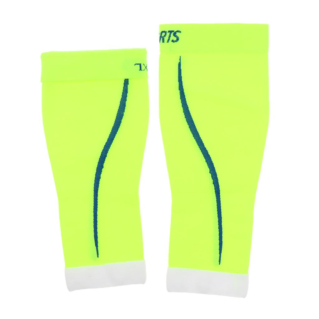 1 Pair Sport Leg Compression Sleeves Calf Guard Brace XXL Fluorescent Green