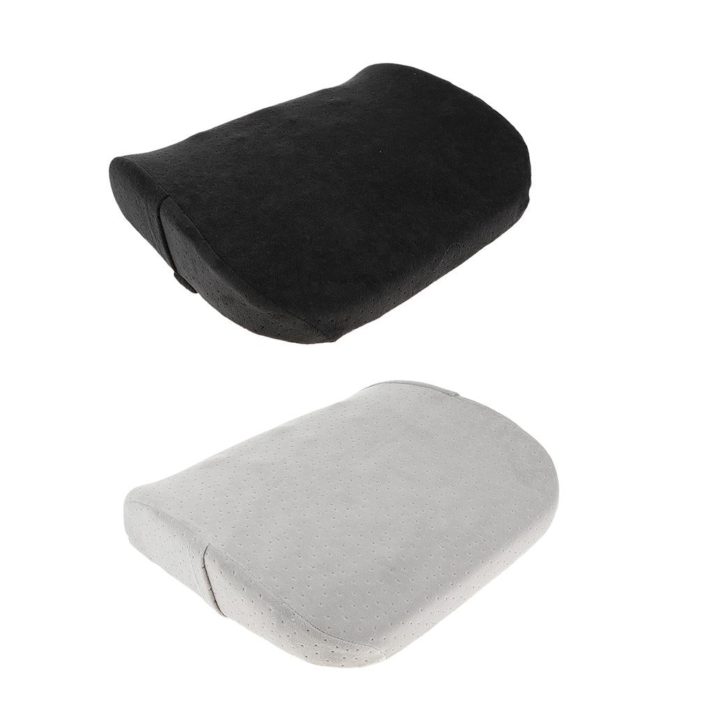 Memory Foam Lumbar Back Support Seat Cushion Travel for Chair Black