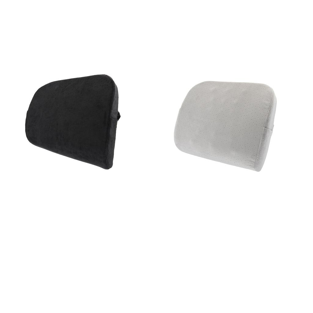 Memory Foam Lumbar Back Support Seat Cushion Travel for Chair Black