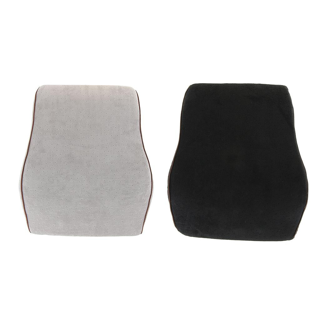 Memory Foam Car Seat Lumbar Cushion Back Waist Support Travel Pillow Black