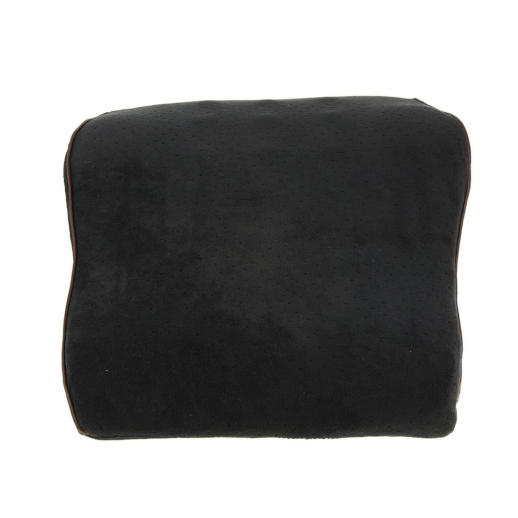 Memory Foam Car Seat Lumbar Cushion Back Waist Support Travel Pillow Black