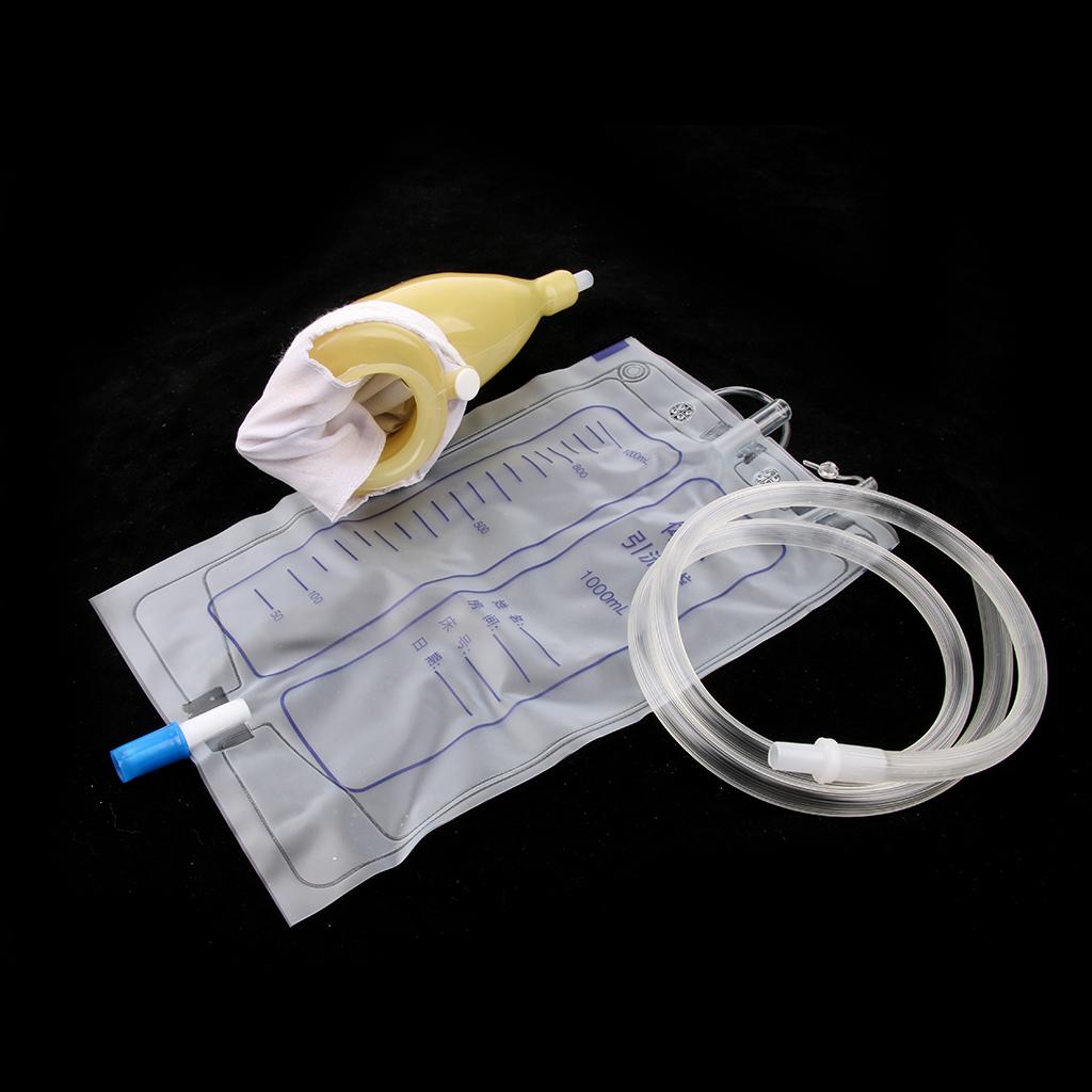 Reusable Male Urinal System Pee Holder with Collection Bag Incontinence Aid