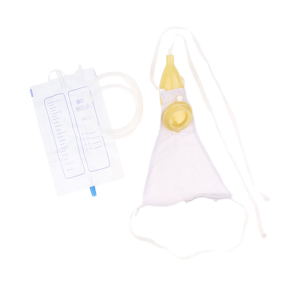 Reusable Male Urinal System Pee Holder with Collection Bag Incontinence Aid
