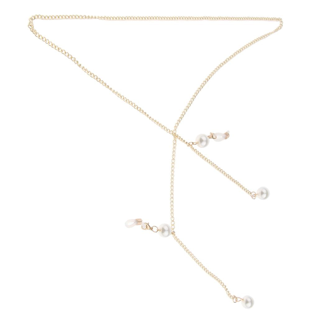 Elegant Eyeglass Reading Glasses Sunglasses Holder Necklace Chain Gold