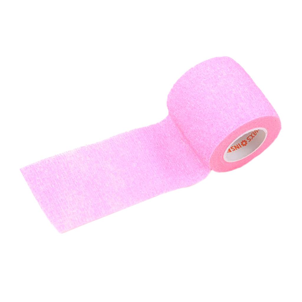 5cm Self Adhesive Bandage Elastic Tape Wrap for First Aid Fluorescent Pink