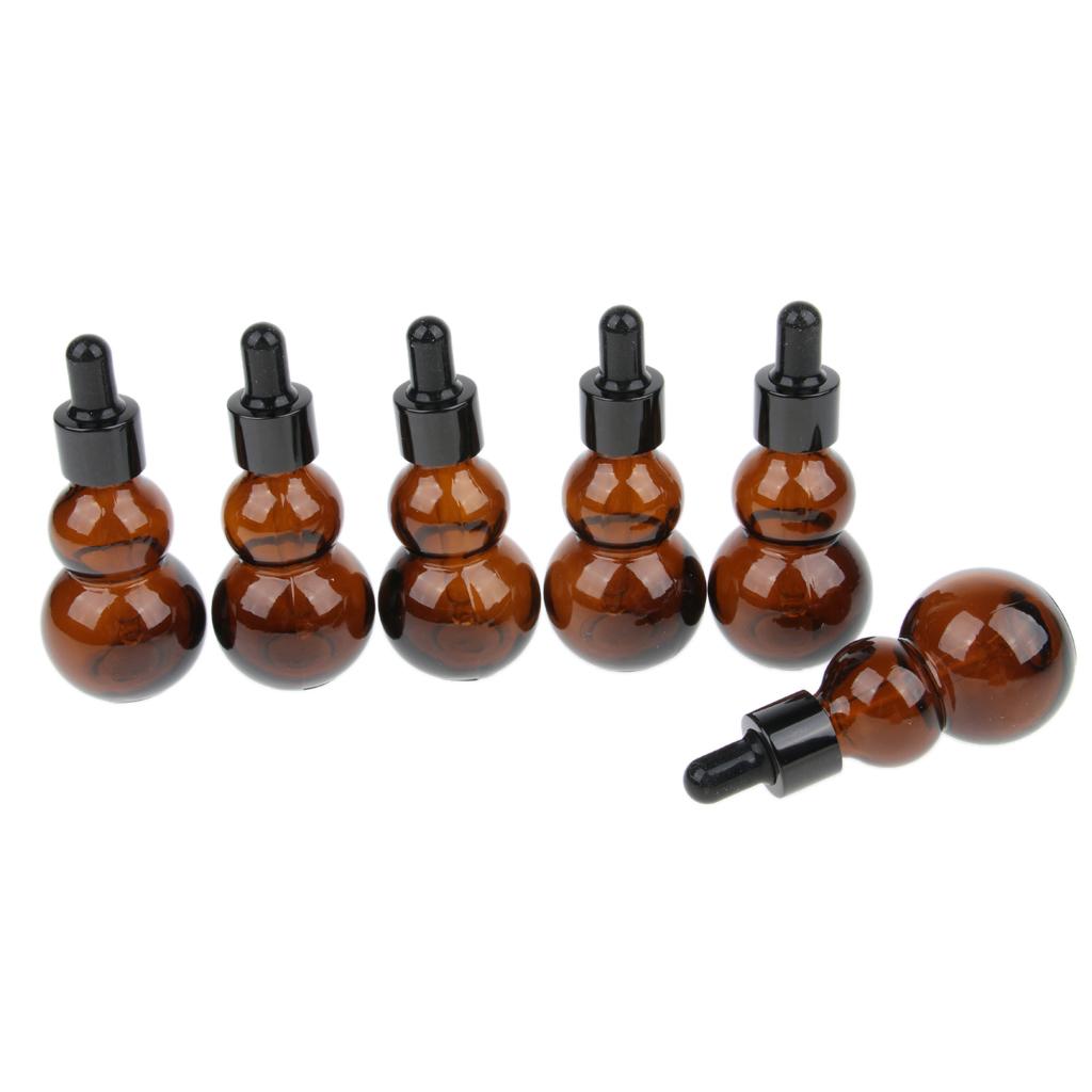 6x Gourd Glass Dropper Bottle Container Jar 30ml