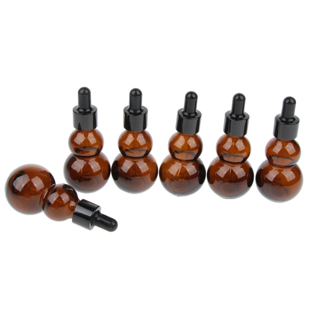 6x Gourd Glass Dropper Bottle Container Jar 30ml