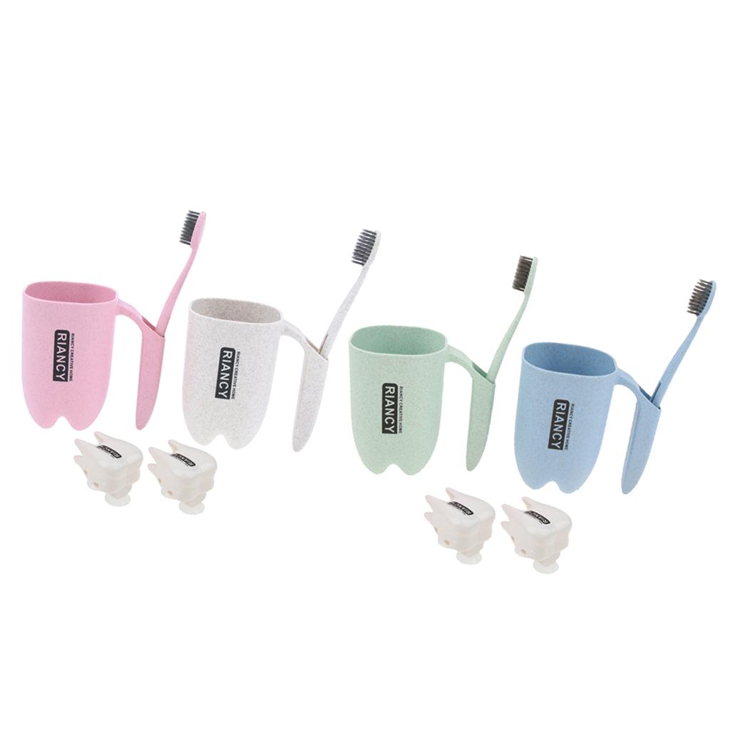 Wheat Fiber Traveling Wash and Rinse Bathroom accessories Pink and White
