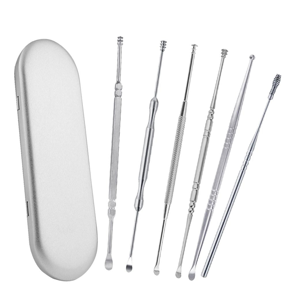 6 Pcs Portable Stainless Steel Ear Pick Tool Set Home Travel Men Women Kids