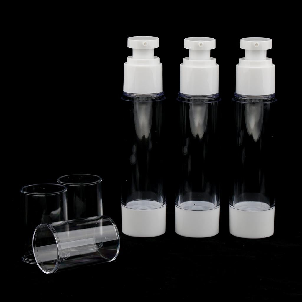 3 Pieces Empty Refillable Vacuum Bottles Cosmetic Sample Containers 50ml