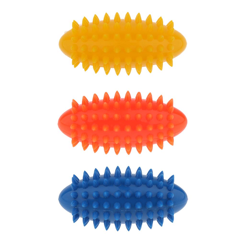 Oval Spiky Massage Ball for Deep Tissue Massage Stress Reflexology Yellow