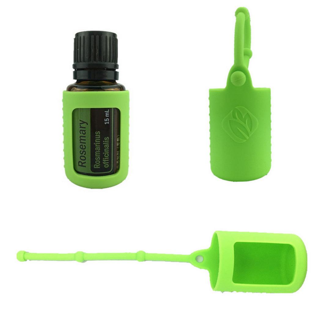 Silicone 5ml Roller Bottle Holder Sleeve Essential Oil Carrying Case Green