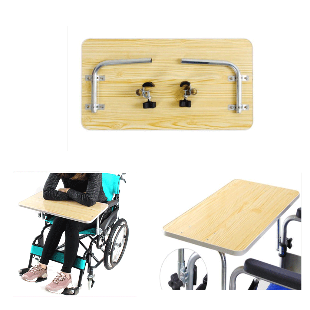 Durable Wood Wheelchair Lap Tray Wheelchair Table Desk for Eating Reading