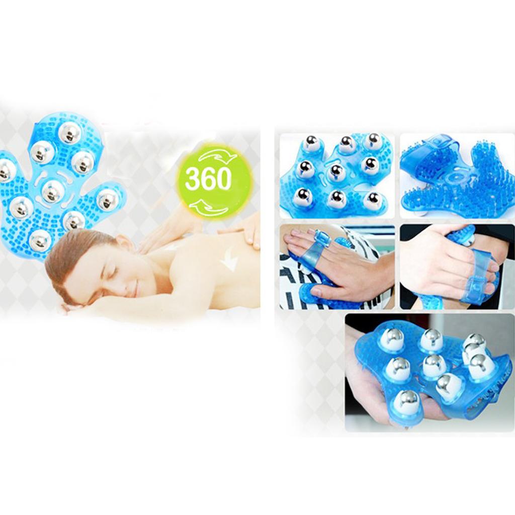 Handheld Palm Shaped 360-degree Rolling Ball Massage Glove Body Massager