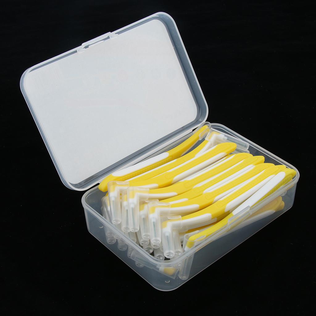 30 Pieces Interdental Brush Toothpick Floss Teeth Cleaner Oral Care Yellow