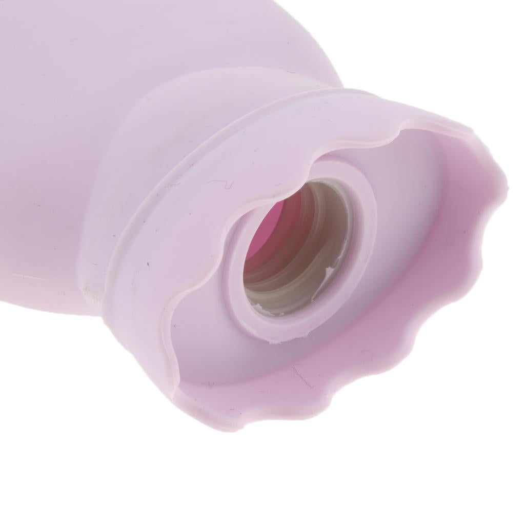 Portable Heat Water Bag Hot Water Bottle with Knit Cover for Warming Purple