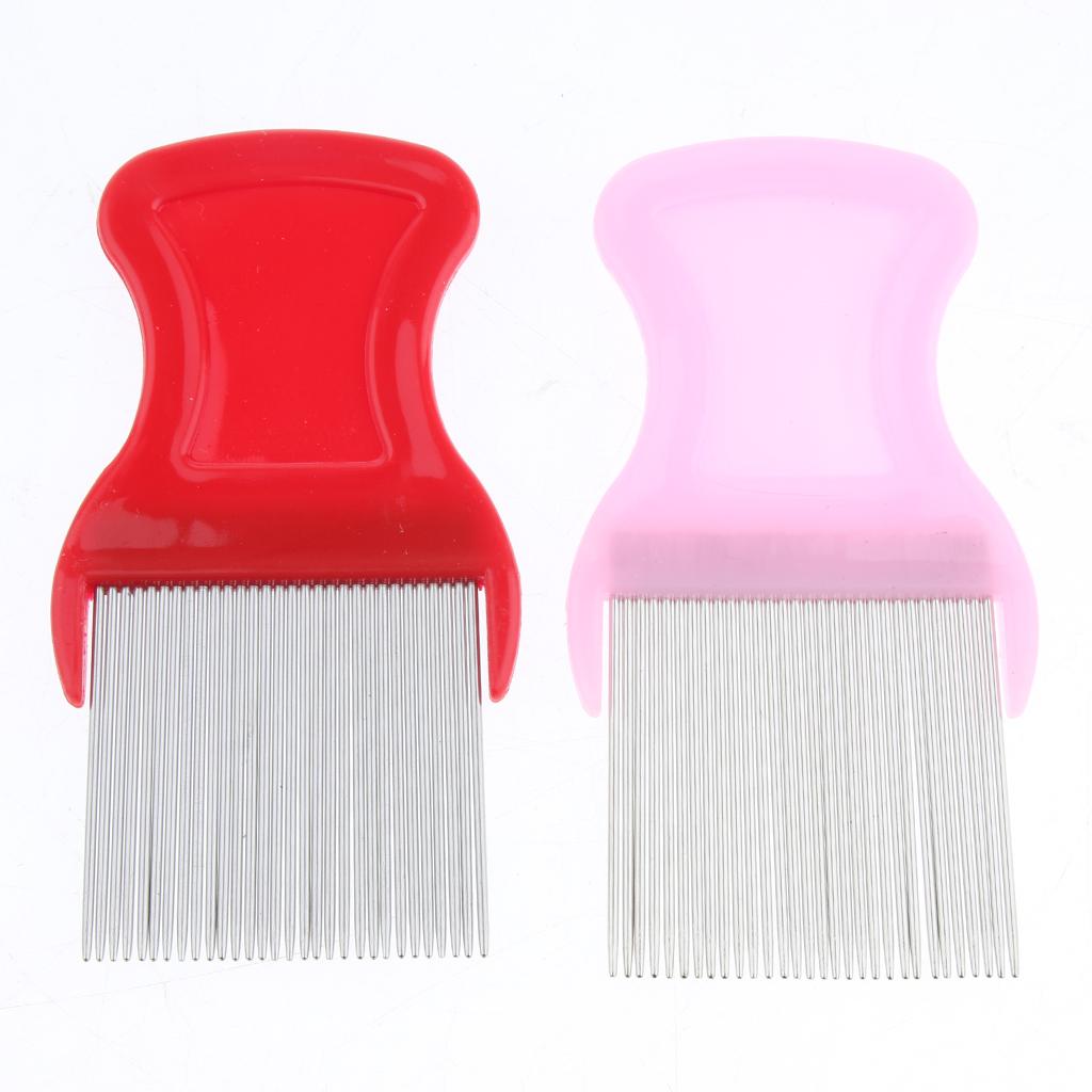 6 Pieces Stainless Steel Louse Comb Nit Remover Kit for Head Lice Treatment
