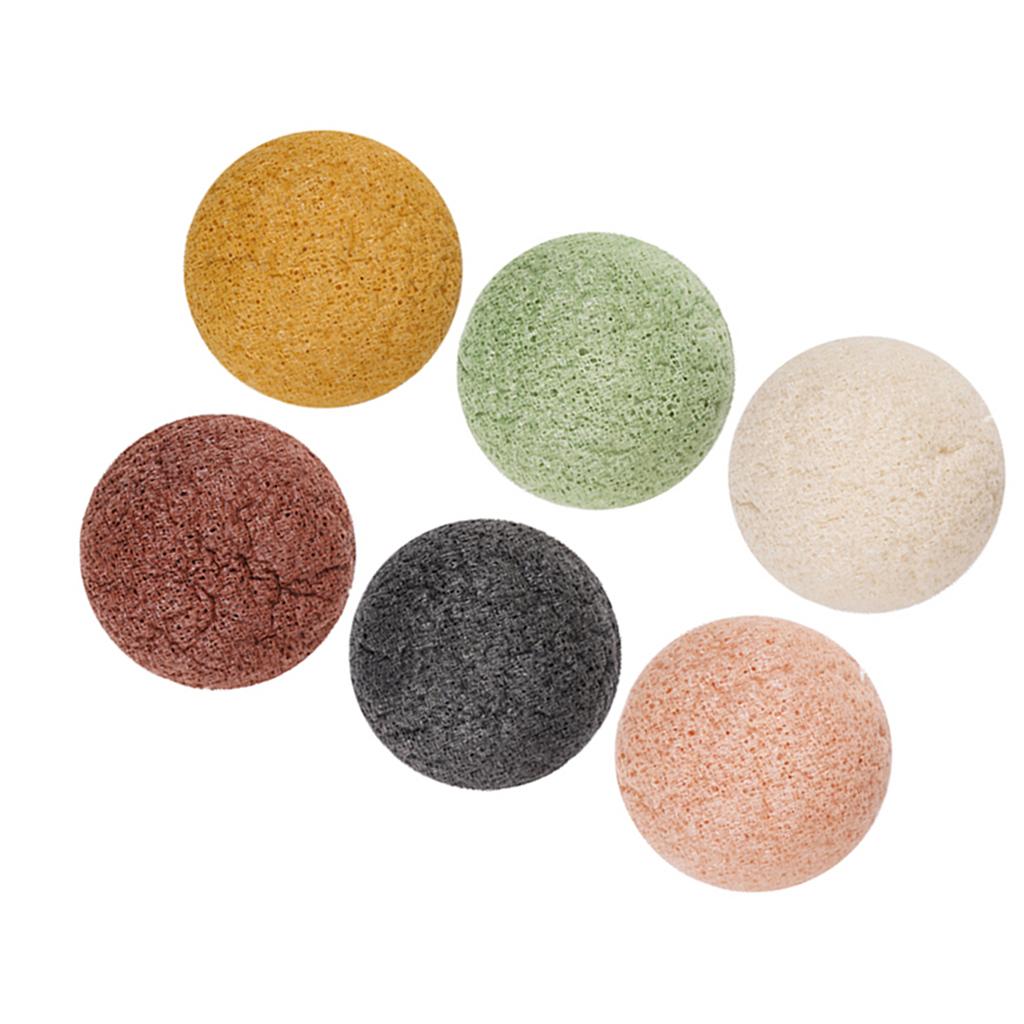 6Pieces Konjac Cleaning Sponge Puff Exfoliating Facial Sponge for Deep Clean