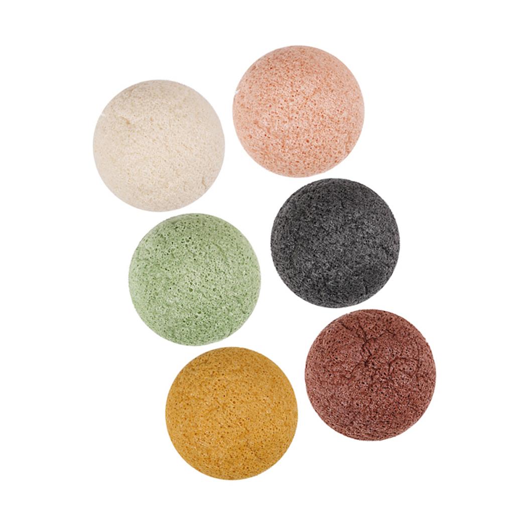 6Pieces Konjac Cleaning Sponge Puff Exfoliating Facial Sponge for Deep Clean