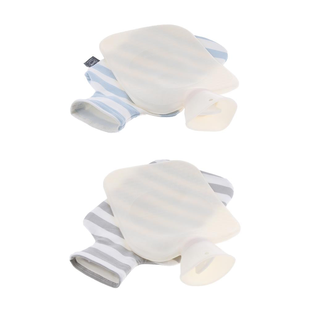 Safety Explosion-proof Hot Water Bottle Bag for Winter Warm Pain Ease Blue