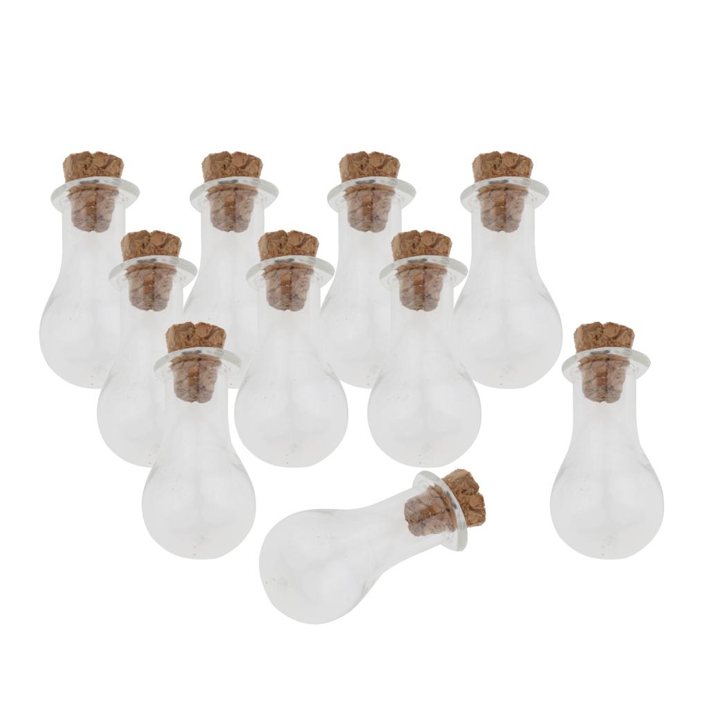 10pcs Mini Empty Glass Wishing Bottles Perfume Jars with Cork Stoppers 12