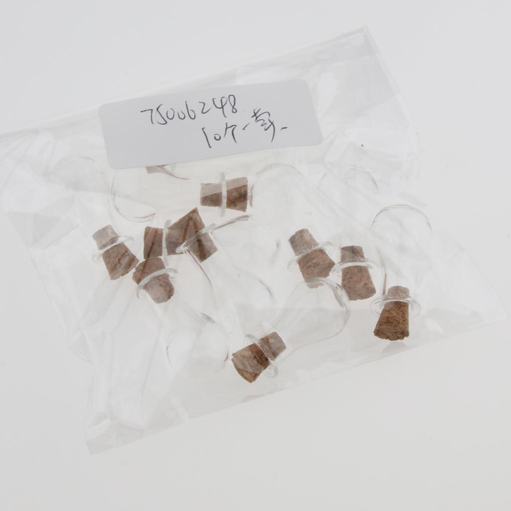 10pcs Mini Empty Glass Wishing Bottles Perfume Jars with Cork Stoppers 12