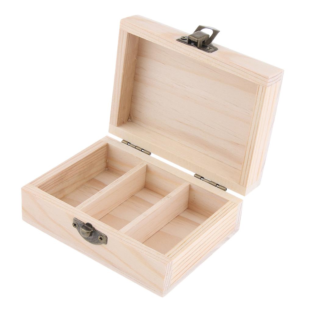 Natural Wood Essential Oils Storage Box Display Carry Case Holder 3 Grids