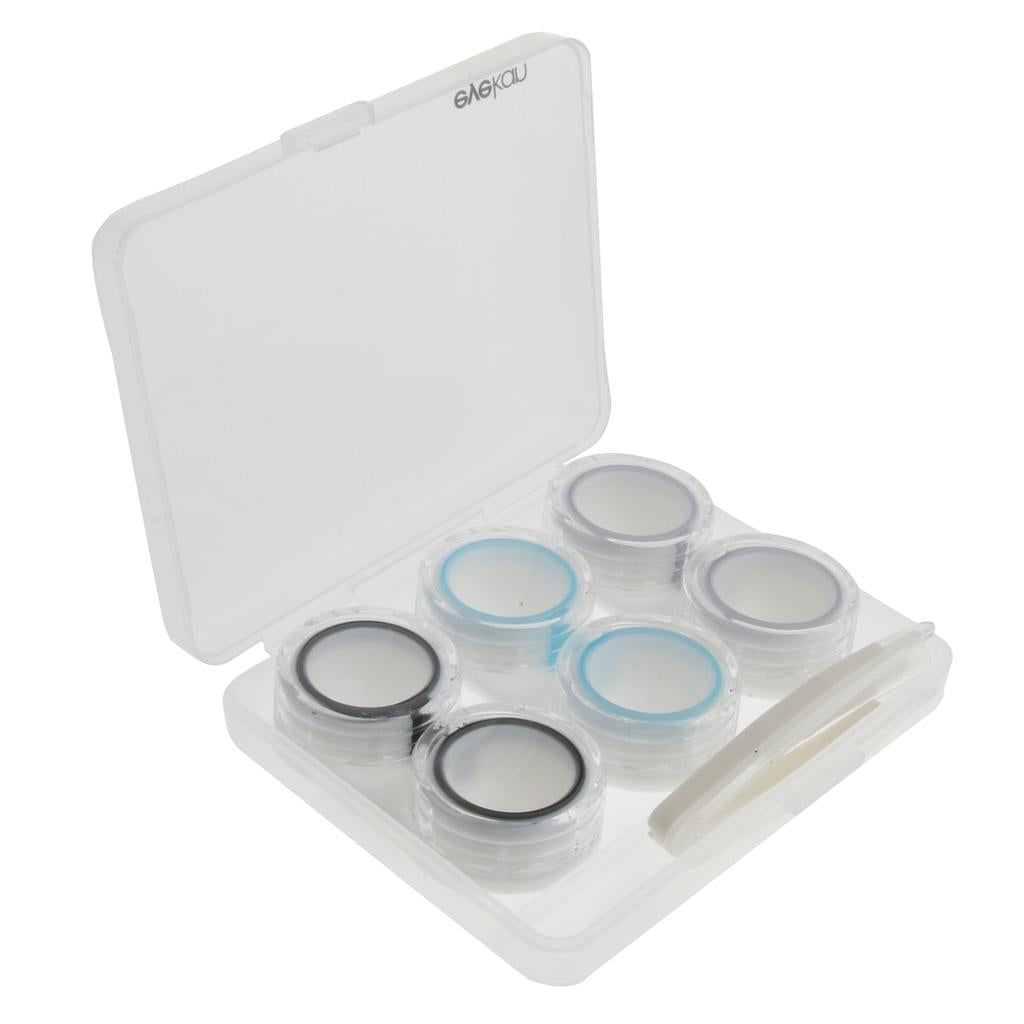3 Pairs Contact Lens Boxes Travel Soaking Storage Case with Tweezers Kit