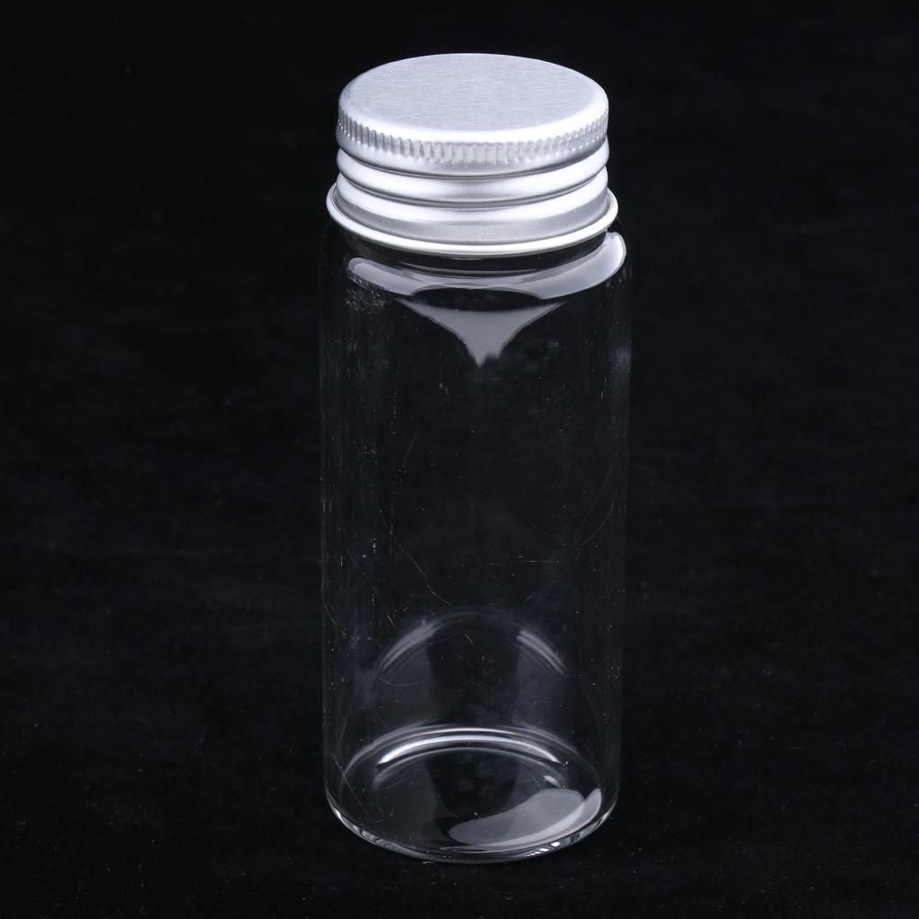 10x High Borosilicate Sample Vials Clear Glass Bottles wit Aluminum Cap 65ml
