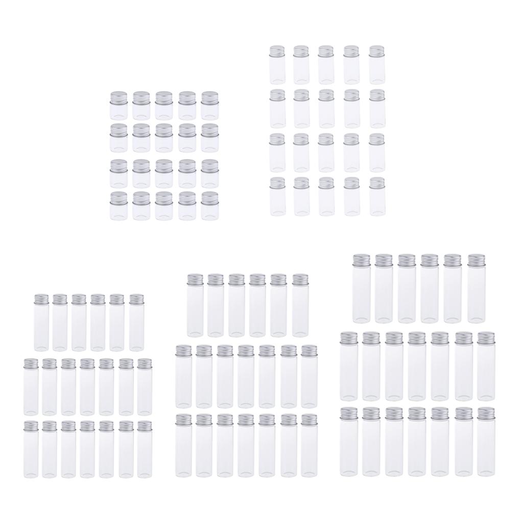 20X Empty Refillable Cosmetic Container Bottle Round Glass Jar Cannings 5ml