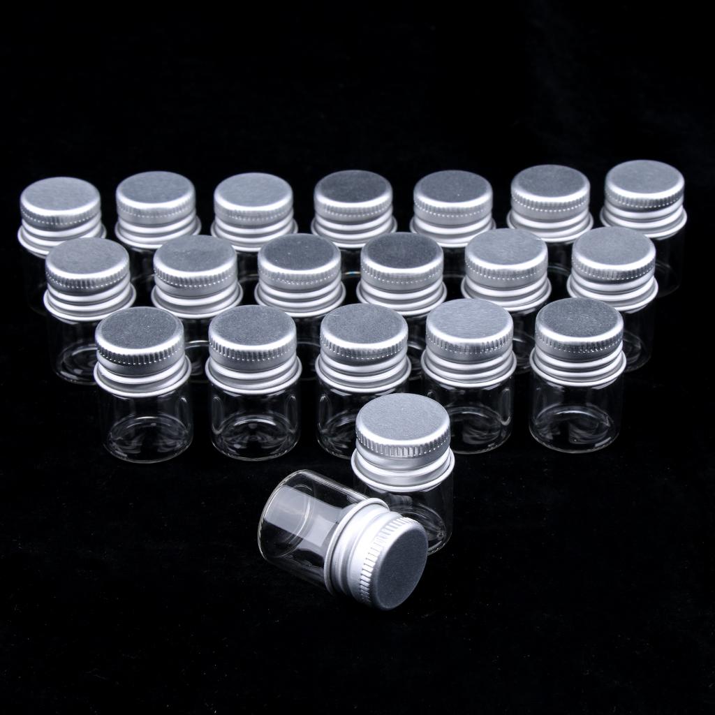 20X Empty Refillable Cosmetic Container Bottle Round Glass Jar Cannings 5ml