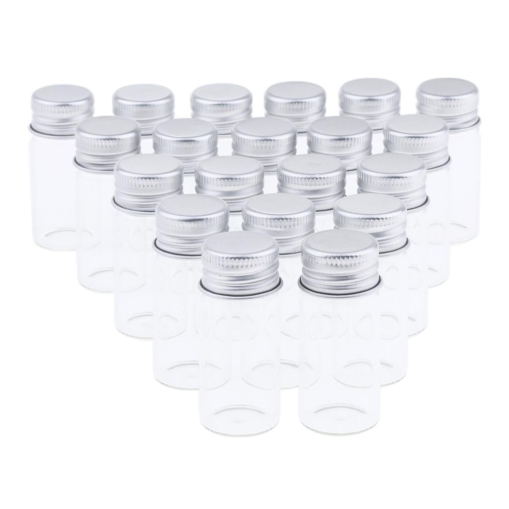 20X Empty Refillable Cosmetic Container Bottle Round Glass Jar Cannings 10ml