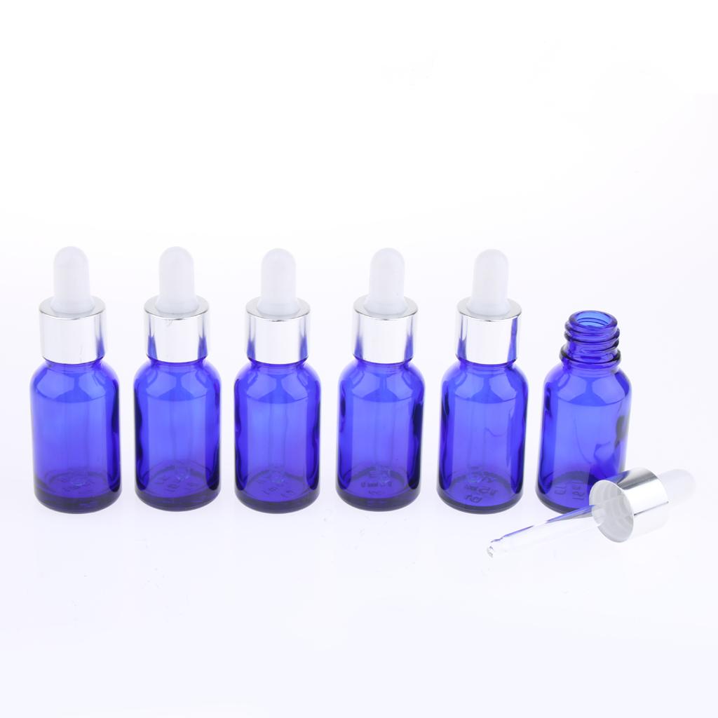 6Pcs Glass Eye Dropper Dispenser Bottles for Essential Oils Perfume 15ML