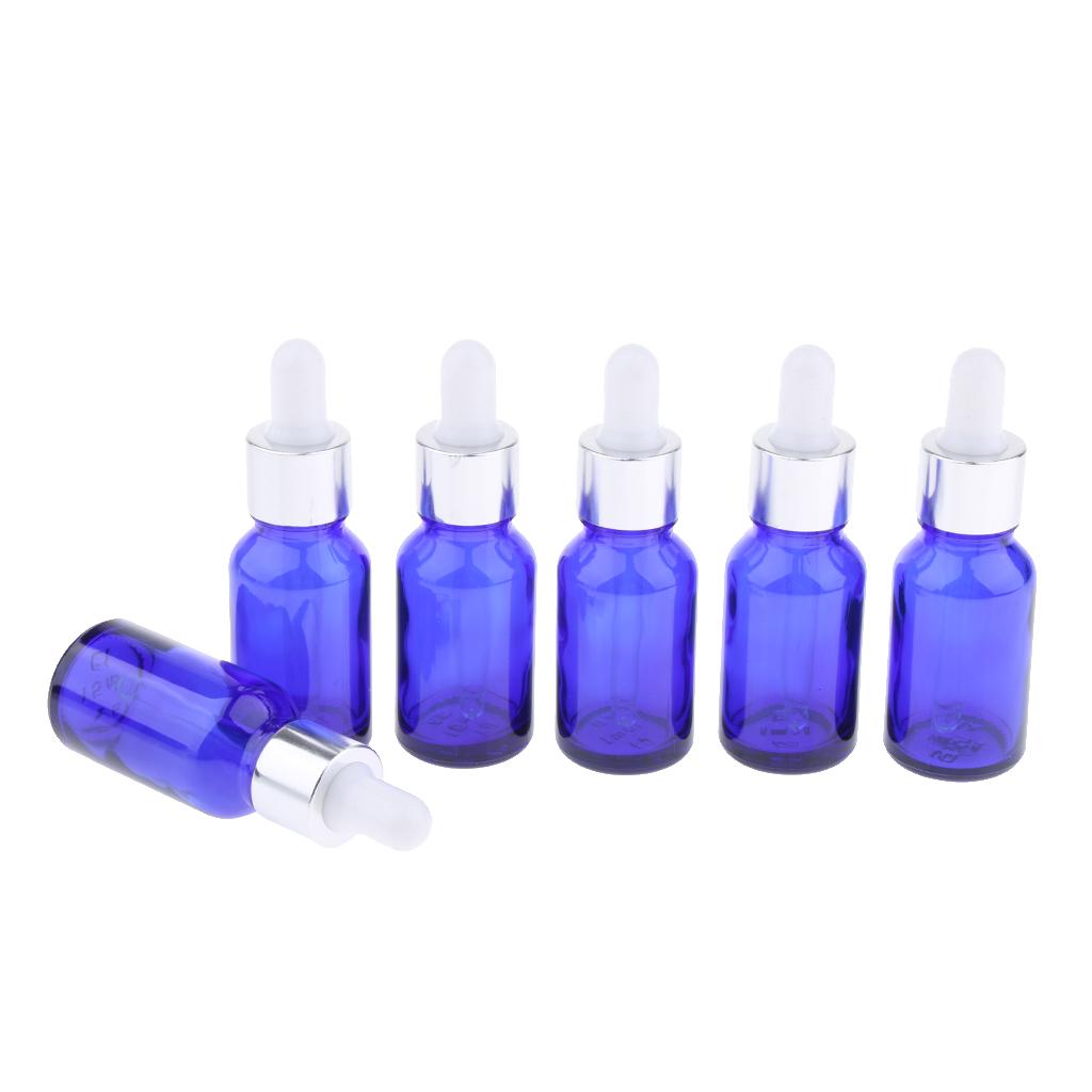 6Pcs Glass Eye Dropper Dispenser Bottles for Essential Oils Perfume 15ML