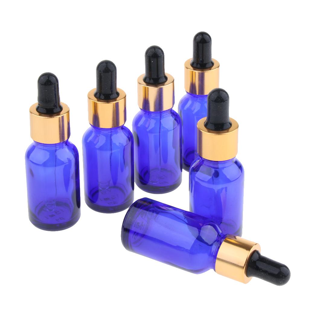 6 Pieces Empty Refillable Dropper Bottles for Essential Oils Cosmetics 20ml