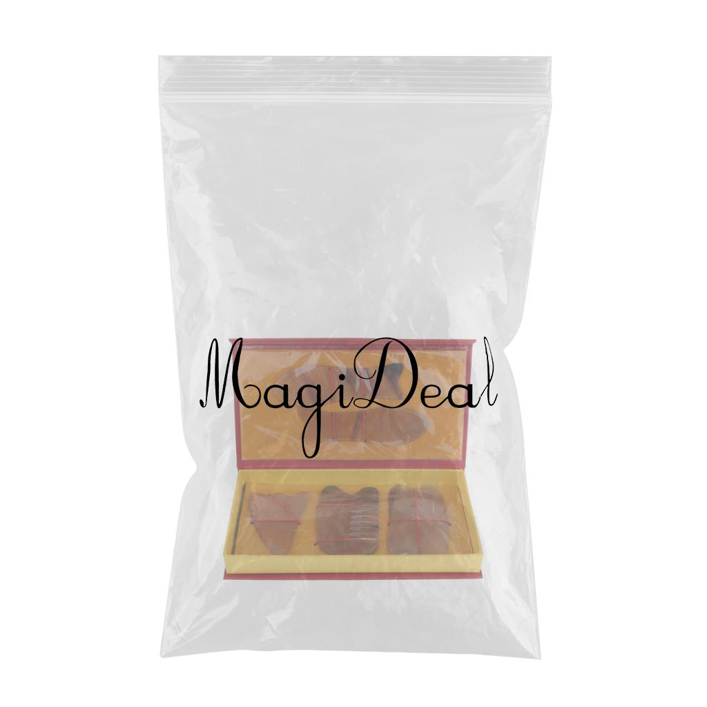 5pcs Natural Guasha Board Scraping Massage Gua Sha Scraper Tool Set Yellow
