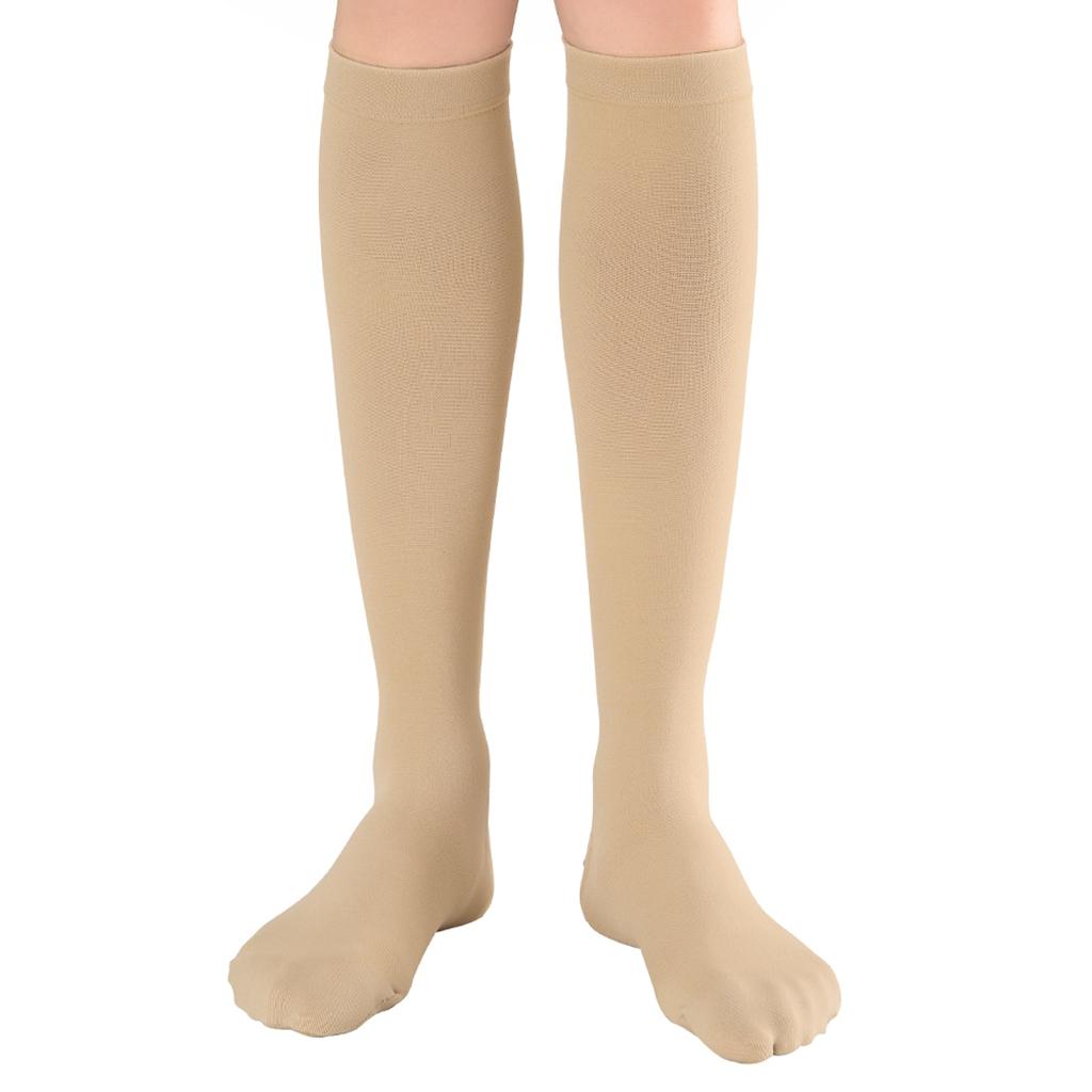 1 Pair Women Compression Sleeve Calf Knee Stocking Socks Open Toes XXL