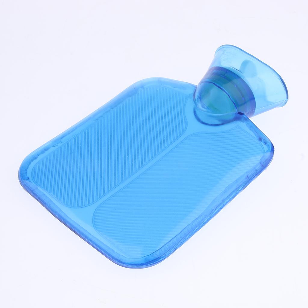 Mini 250ml Hot Water Bottle Bag with Soft Cloth Cover and Screw Top Blue