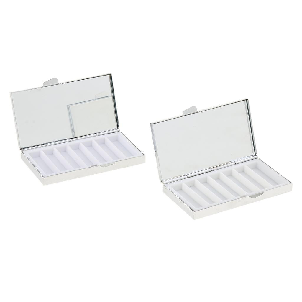 2Pcs Travel Metal Pill Box Medicine Organizer Container Storage Case 7 Slots