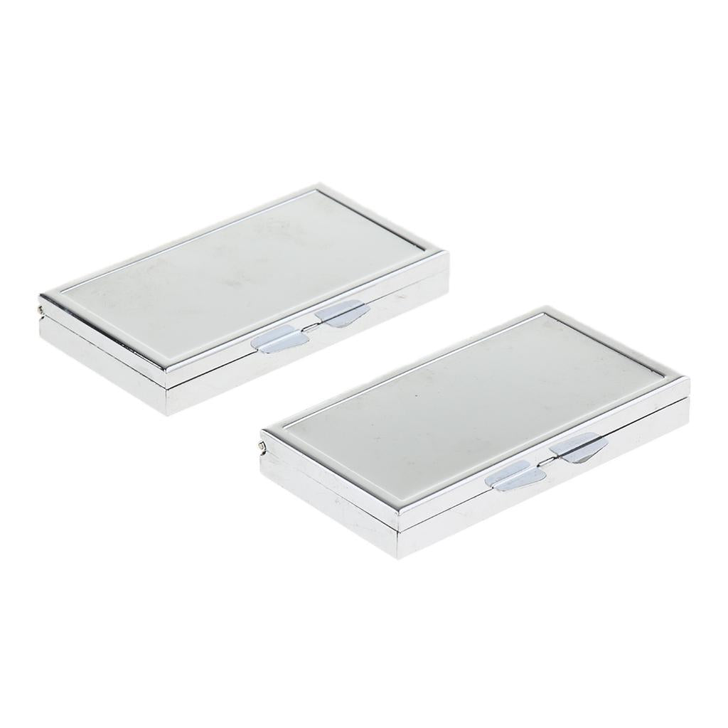 2Pcs Travel Metal Pill Box Medicine Organizer Container Storage Case 7 Slots