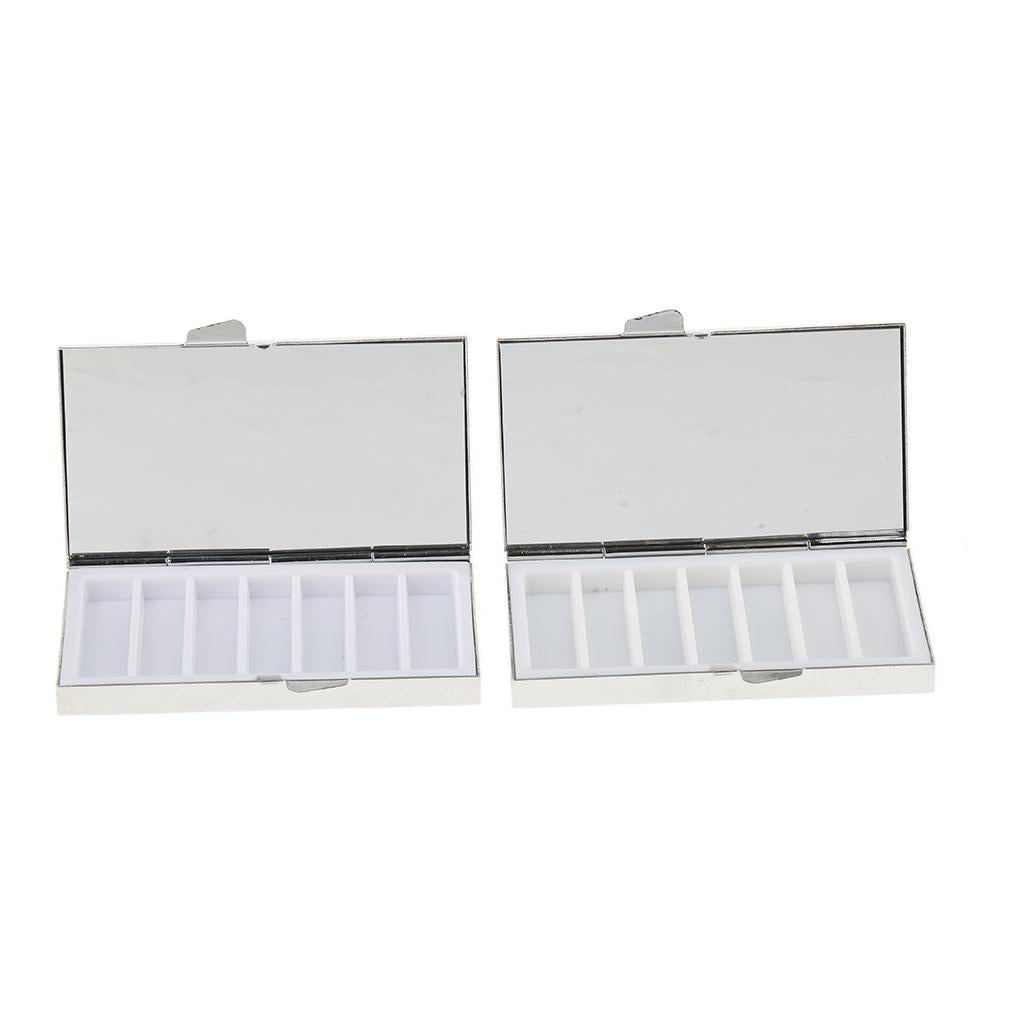 2Pcs Travel Metal Pill Box Medicine Organizer Container Storage Case 7 Slots