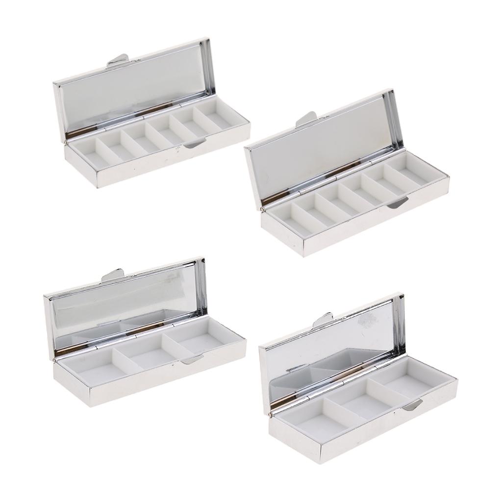 2Pcs Travel Metal Pill Box Medicine Organizer Container Storage Case 6 Slots