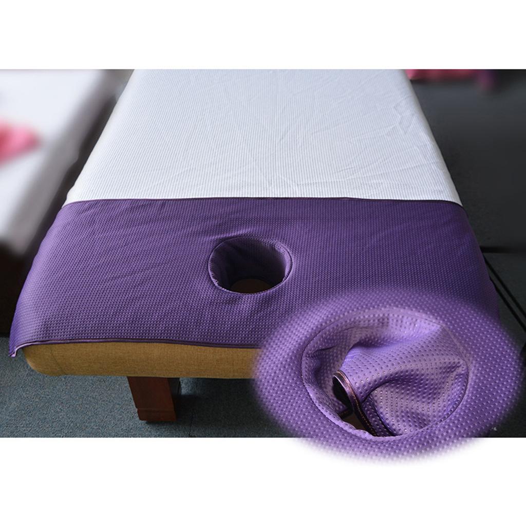 Reusable Massage Bed Tattoo Table Sheet Pad Mat With Face Hole Purple